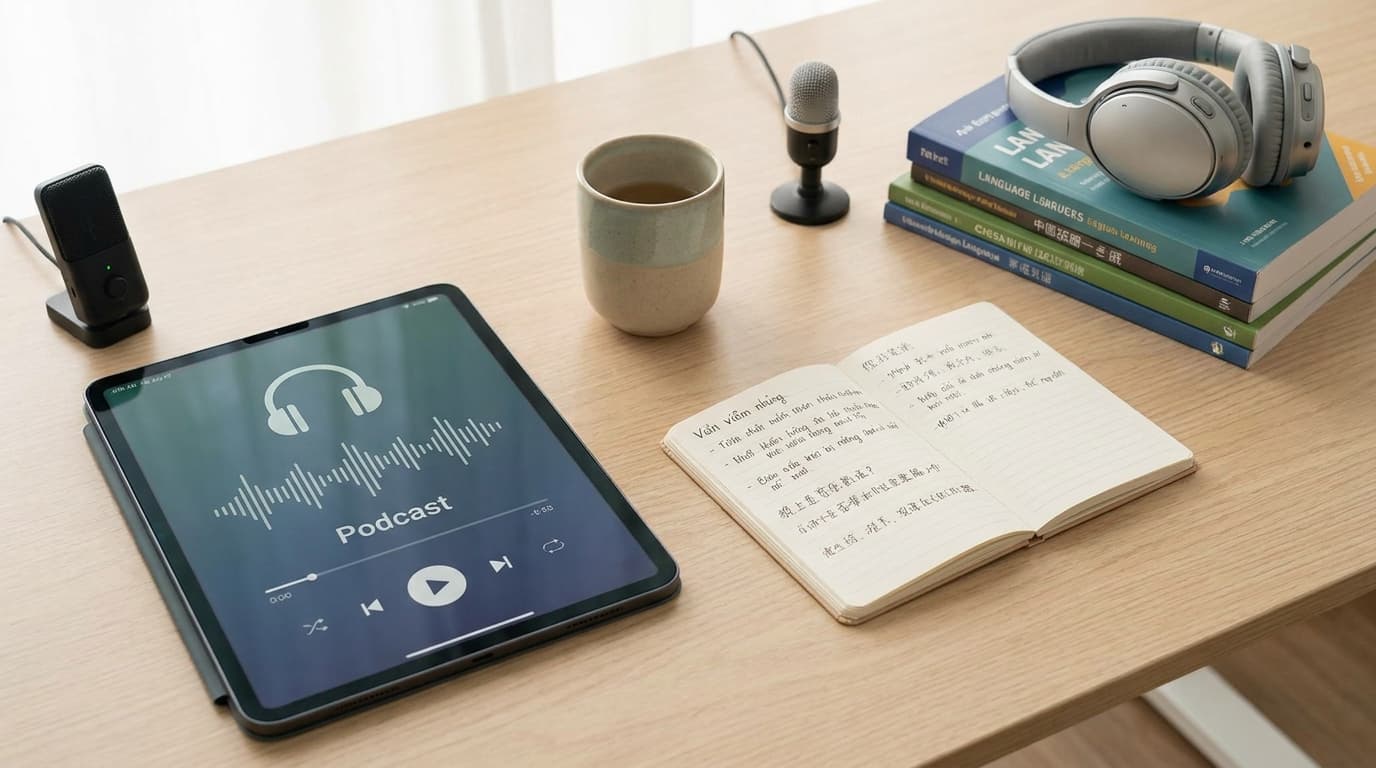 Kỹ thuật Shadowing với Podcast: Bí quyết nói tiếng Trung lưu loát