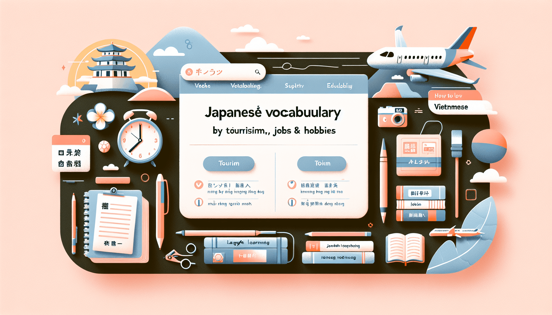 Từ Vựng Tiếng Nhật Theo Chủ Đề: Du Lịch, Việc Làm & Sở Thích