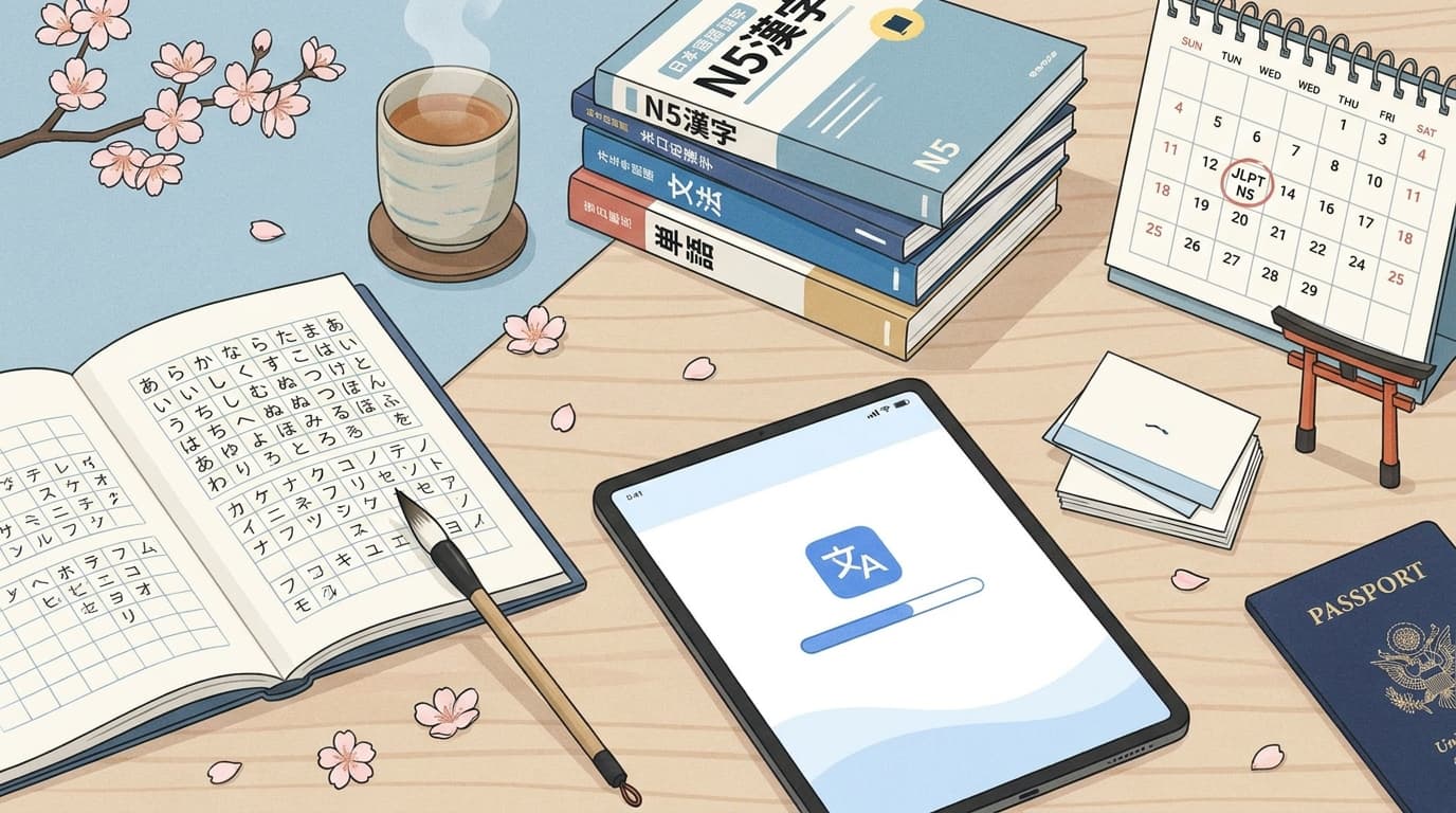 零基础学日语：3个月从五十音图到JLPT N5高效通关计划