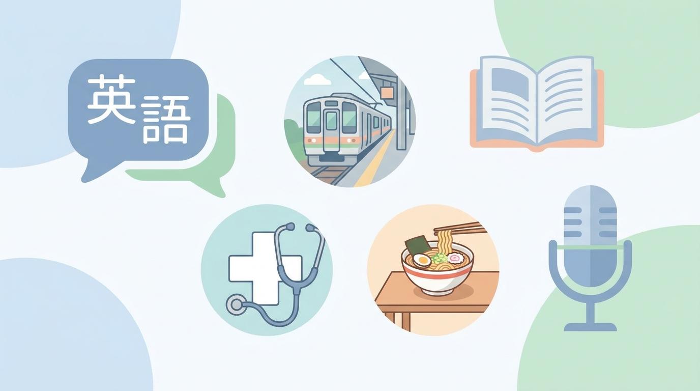 Luyện nói tiếng Nhật qua 3 tình huống thực tế: Ga, Bệnh viện, Quán ăn